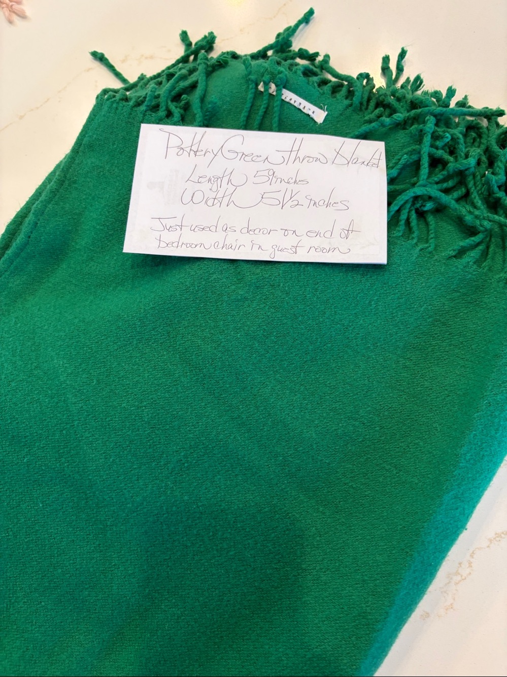 Pottery Barn Green throw blanket - Picture 12 of 13